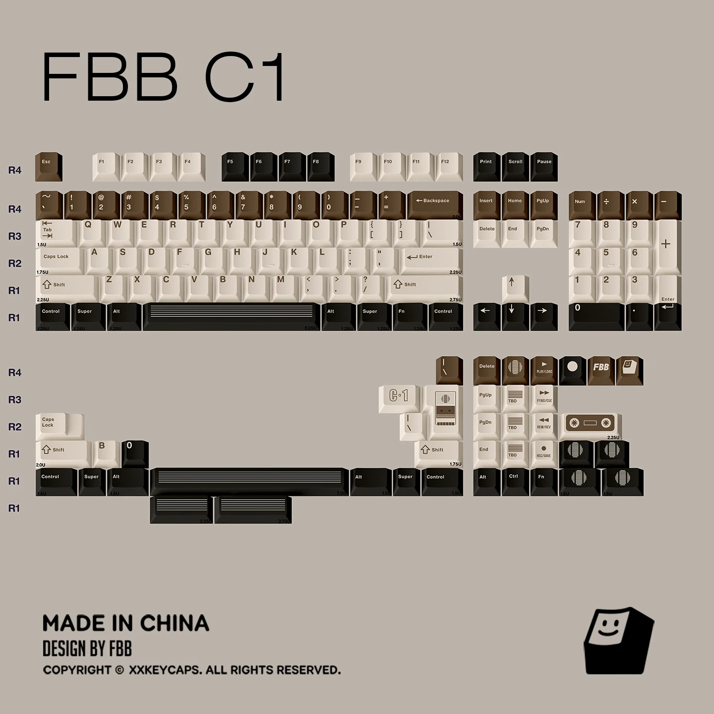 FBB Keycaps C1 Retro Tape Brown PBT Keycap DIY Set 1.7mm Thickness For 61/68/84/87/96/100/104/108 keys Mechanical Keyboard
FBB Keycaps C1 Retro Tape Brown PBT Keycap DIY Set 1.7mm Thickness For 61/68/84/87/96/100/104/108 keys Mechanical Keyboard