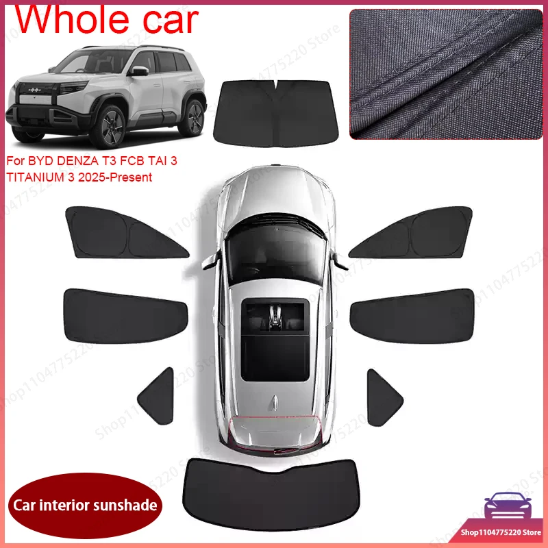 Car Black Window Privacy Sunshade For BYD DENZA T3 FCB TAI 3 TITANIUM 3 2025-2026Anti-UV Heat Insulation Protect Cover Accessory
Car Black Window Privacy Sunshade For BYD DENZA T3 FCB TAI 3 TITANIUM 3 2025-2026Anti-UV Heat Insulation Protect Cover Accessory