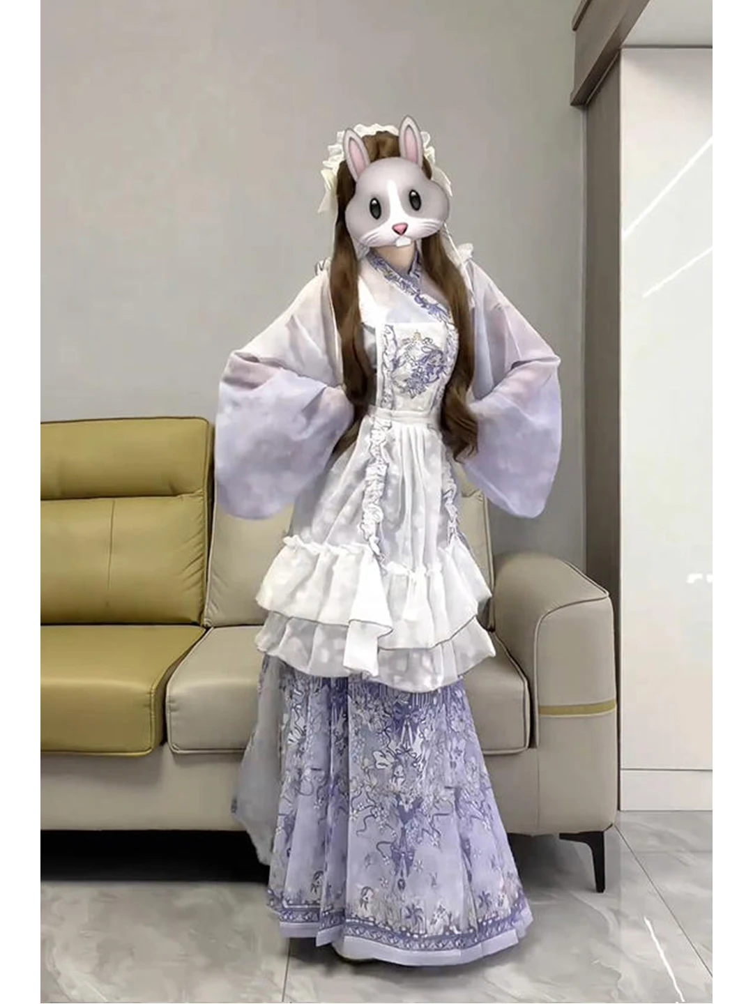 Sweet Purple Hanbok Lolita Skirt Women's Summer Fashionable Cover up Skirt Tailed Skirt Traditional Chinese Clothing
Sweet Purple Hanbok Lolita Skirt Women's Summer Fashionable Cover up Skirt Tailed Skirt Traditional Chinese Clothing