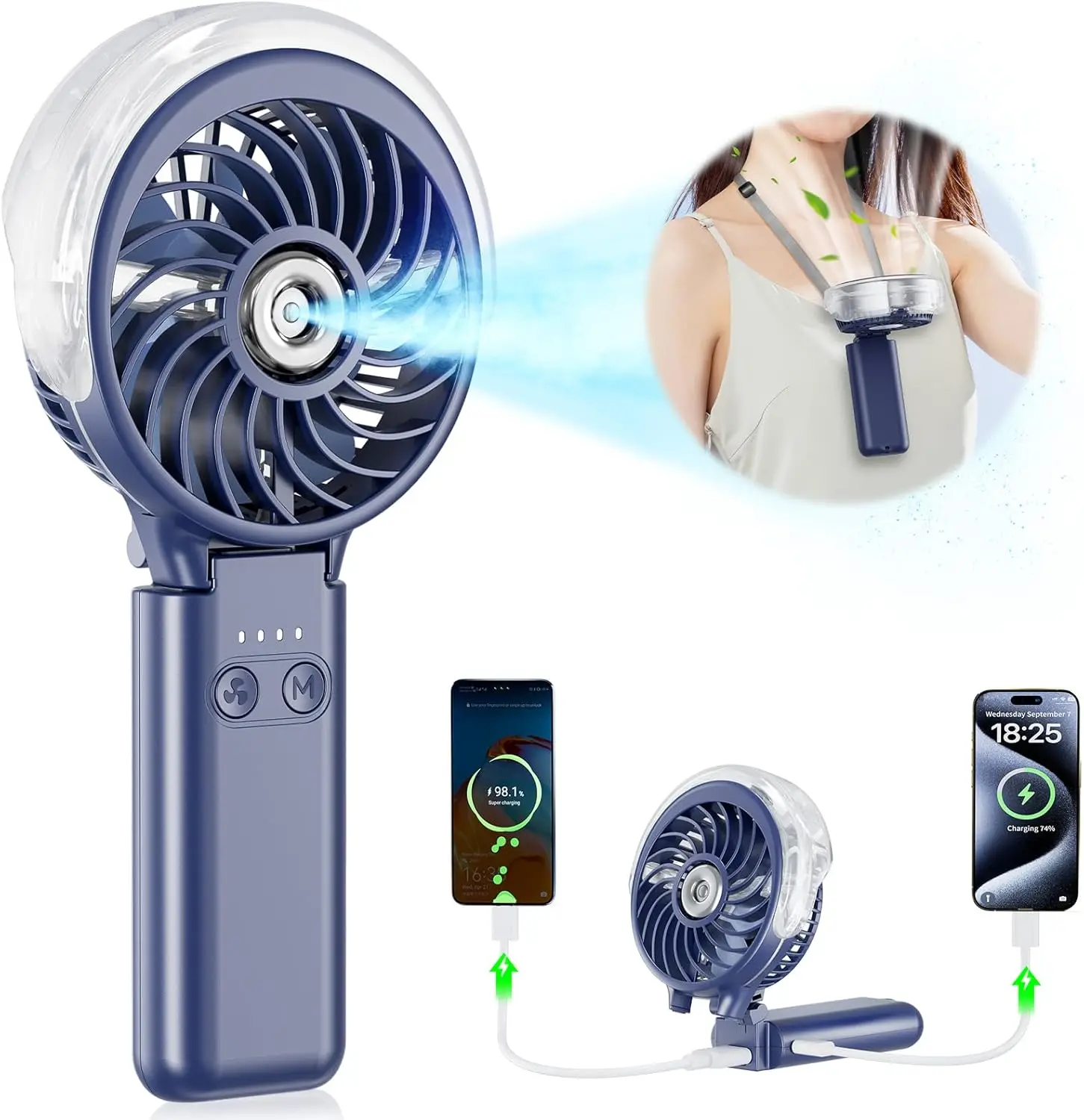 Upgraded 5200mAh Rechargeable Handheld Misting Fan Portable Water Spray Cooling for Summer Beach Travel
Upgraded 5200mAh Rechargeable Handheld Misting Fan Portable Water Spray Cooling for Summer Beach Travel