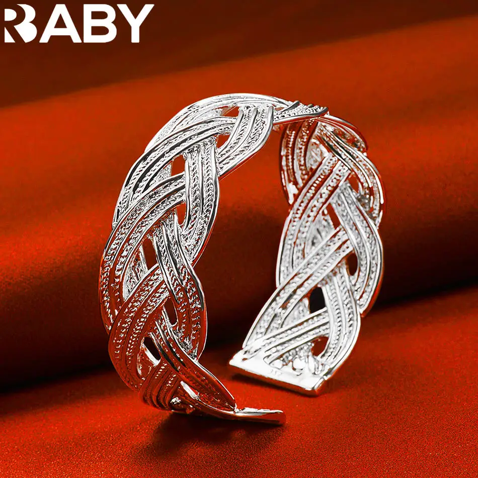 URBABY 925 Sterling Silver Braided Bangle Open Bracelet For Women Fashion Jewelry Classic Simple Party Accessories Birthday Gift
URBABY 925 Sterling Silver Braided Bangle Open Bracelet For Women Fashion Jewelry Classic Simple Party Accessories Birthday Gift