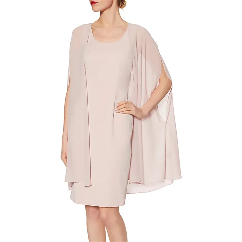 Elegant Knee Length Chiffon Mother Of The Bride Dresses Elegant Formal Evening Wear Long Jacket Wedding Guest Dress
Elegant Knee Length Chiffon Mother Of The Bride Dresses Elegant Formal Evening Wear Long Jacket Wedding Guest Dress