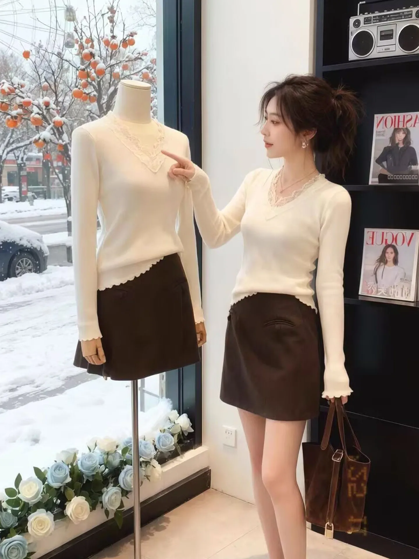 Ele Camere Вязаный топ V-Ne с кружевной отделкой Slim Fit Базовый слой Зимняя внутренняя одежда для поездок на работу Sle Корейская версия Long Sve
Ele Camere Вязаный топ V-Ne с кружевной отделкой Slim Fit Базовый слой Зимняя внутренняя одежда для поездок на работу Sle Корейская версия Long Sve