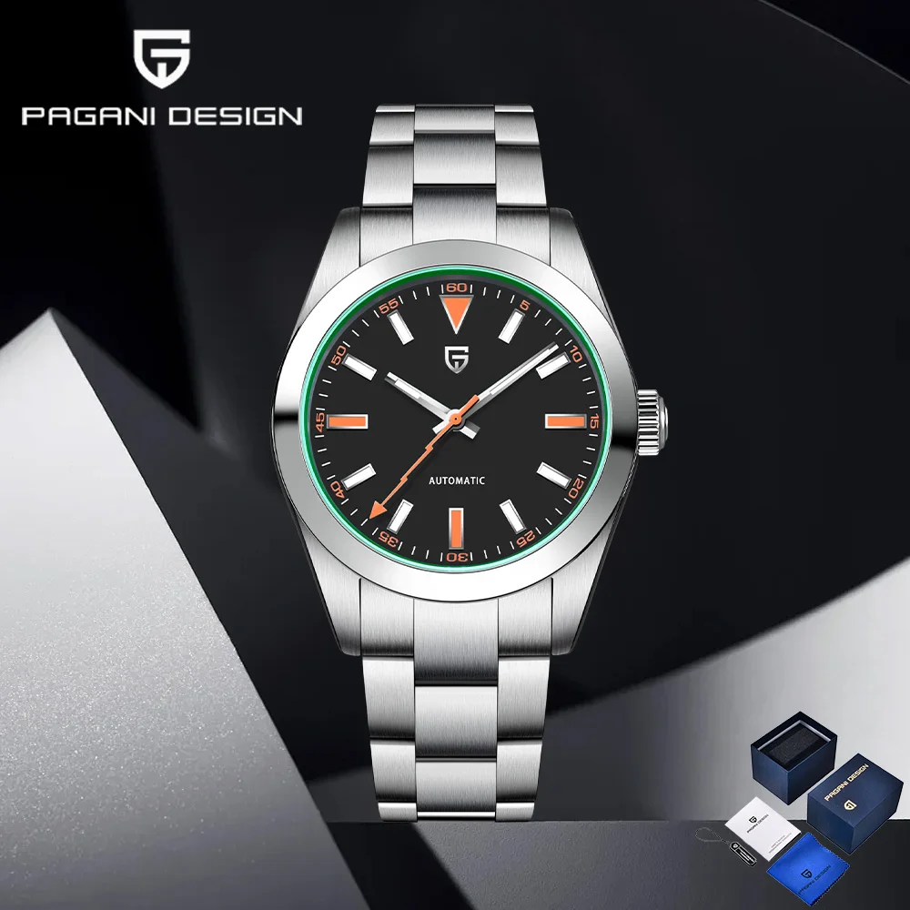 Мужские механические часы Pagani с зеленым стеклом и сапфиром, деловые мужские автоматические часы Miyota 8215, нержавеющая сталь 10 бар
Мужские механические часы Pagani с зеленым стеклом и сапфиром, деловые мужские автоматические часы Miyota 8215, нержавеющая сталь 10 бар