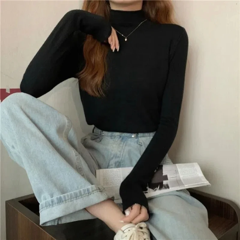 Autumn Women's 2024 New Splicing Pullovers Half High Collar Fashion Solid Color Slim Minimalist Casual Long Sleeve Knitted Top
Autumn Women's 2024 New Splicing Pullovers Half High Collar Fashion Solid Color Slim Minimalist Casual Long Sleeve Knitted Top