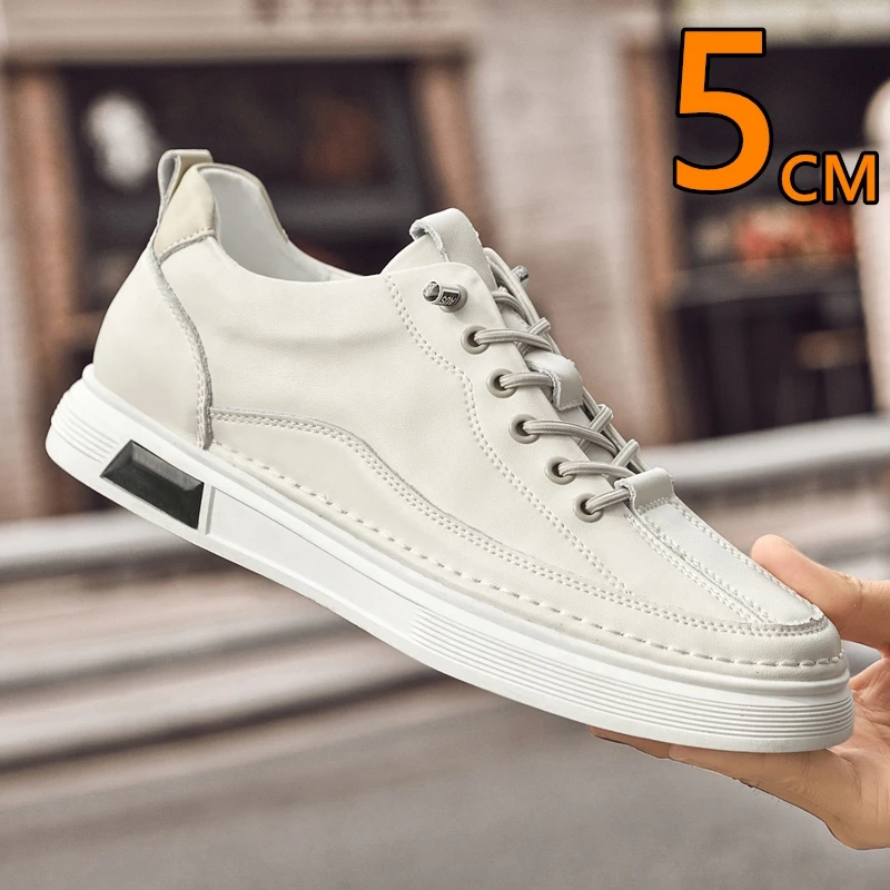 Cow Leather Men Casual Elevator Sneakers 5cm Height Increase Slip-on Fashion Sports Comfortable Slip-Resistant Walking Shoes
Cow Leather Men Casual Elevator Sneakers 5cm Height Increase Slip-on Fashion Sports Comfortable Slip-Resistant Walking Shoes