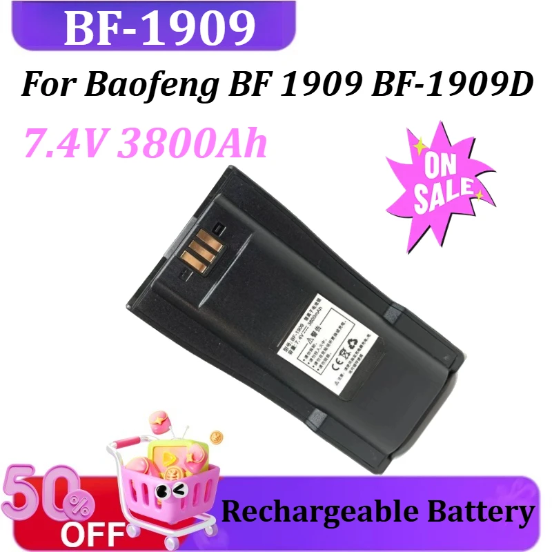 BF-1909 Rechargeable Battery 7.4V 3800Ah for Baofeng BF 1909 BF-1909D Replacement Radio Accessory for Two Way Radio
BF-1909 Rechargeable Battery 7.4V 3800Ah for Baofeng BF 1909 BF-1909D Replacement Radio Accessory for Two Way Radio