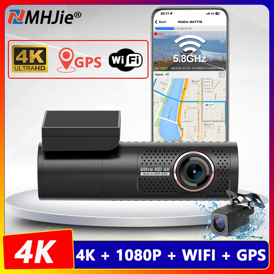 Видеорегистратор 4K со встроенным GPS, Wi-Fi, 24 часа, 1080P
Видеорегистратор 4K со встроенным GPS, Wi-Fi, 24 часа, 1080P