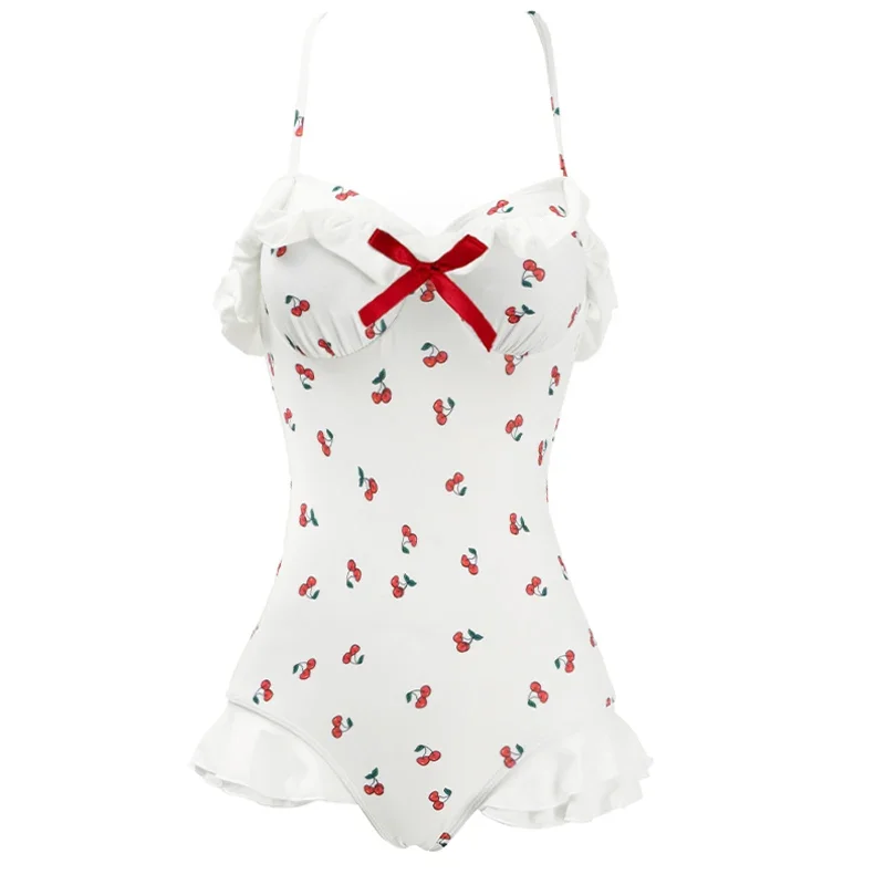 Lolita Cherry Ruffle One-Piece Swimsuit Women Bandage Lace Up Bathing Suit Swimwear Hollow Out Monokini Bodysuit Beachwear
Lolita Cherry Ruffle One-Piece Swimsuit Women Bandage Lace Up Bathing Suit Swimwear Hollow Out Monokini Bodysuit Beachwear