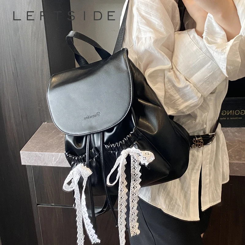 LEFTSIDE Small Bow Sweet Back Packs 2025 Y2K New Trend Korean Fashion Cute Double Pockets Backpack Lady Pu Leather Backpacks
LEFTSIDE Small Bow Sweet Back Packs 2025 Y2K New Trend Korean Fashion Cute Double Pockets Backpack Lady Pu Leather Backpacks