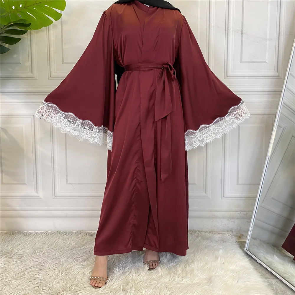 Fashion Women Lace Satin Kimono Caridgan Muslim Eid Mubarak Jalabiya Dubai Open Abaya Islamic Clothing Maxi Dress Robe Vestidos
Fashion Women Lace Satin Kimono Caridgan Muslim Eid Mubarak Jalabiya Dubai Open Abaya Islamic Clothing Maxi Dress Robe Vestidos