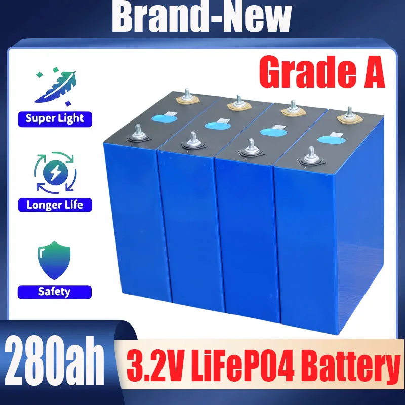 Brand new A-grade 3.2V 280ah Lifepo4 battery DIY 12V 24V 48V RV electric boat solar energy storage rechargeable battery pack
Brand new A-grade 3.2V 280ah Lifepo4 battery DIY 12V 24V 48V RV electric boat solar energy storage rechargeable battery pack