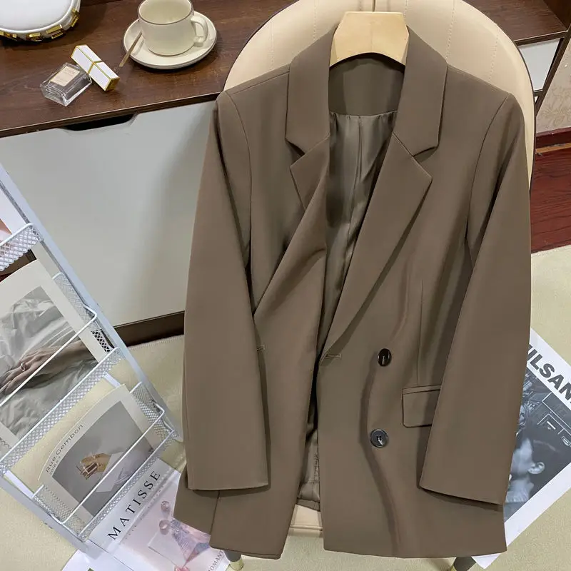 Women Chic Office Lady Double Breasted Blazer Vintage Coat Fashion Notched Collar Long Sleeve Ladies Outerwear Stylish Tops
Women Chic Office Lady Double Breasted Blazer Vintage Coat Fashion Notched Collar Long Sleeve Ladies Outerwear Stylish Tops