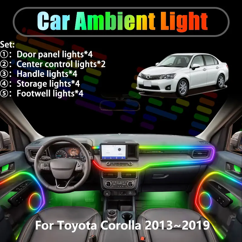For Toyota Corolla 2013~2019 MK11 E160 2/18 in 1 Car ambient lighting Led trunk interior led lights USB RGB Ensemble Streamer
For Toyota Corolla 2013~2019 MK11 E160 2/18 in 1 Car ambient lighting Led trunk interior led lights USB RGB Ensemble Streamer