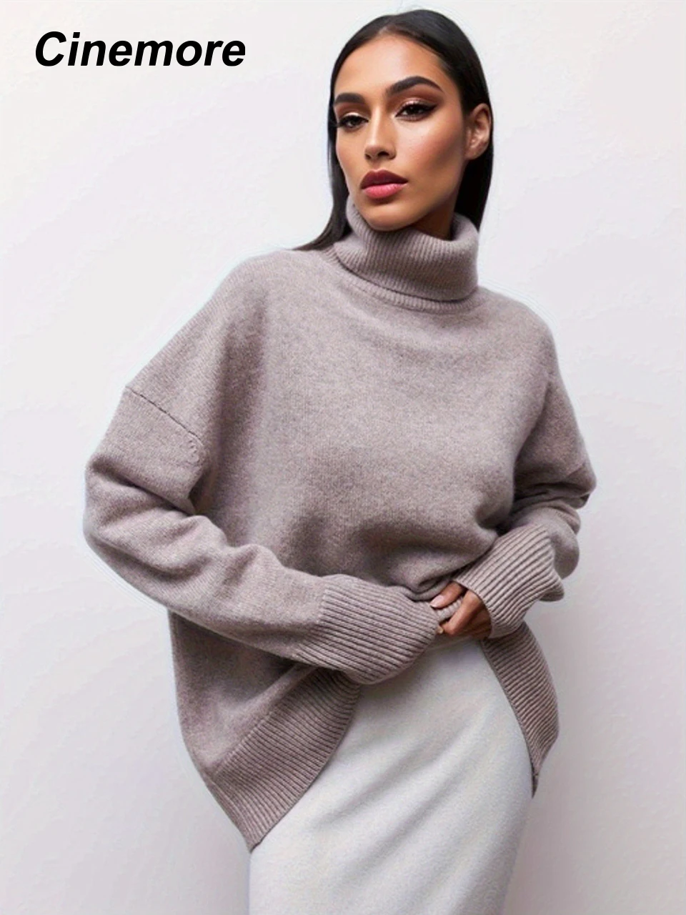 Cinemore Women's Sweater Solid Oversize Casual Pullovers Shirt Warm Basic Long Sleeve Top High Neck Knitted Jumper Sweater Z059
Cinemore Women's Sweater Solid Oversize Casual Pullovers Shirt Warm Basic Long Sleeve Top High Neck Knitted Jumper Sweater Z059