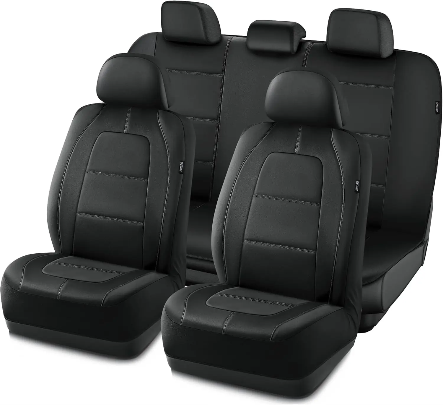 Universal Leather Car Seat Cover Full Set, Airbag Compatible for Most Cars in Black - Road Comforts
Universal Leather Car Seat Cover Full Set, Airbag Compatible for Most Cars in Black - Road Comforts