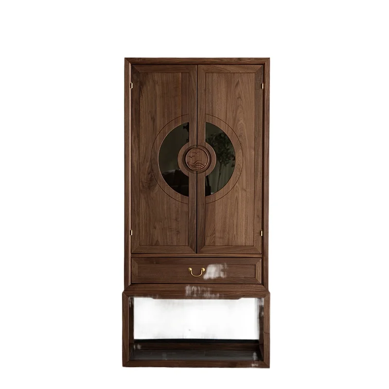 Solid wood wardrobe New Chinese black walnut home bedroom Small apartment Zen two-door wardrobe
Solid wood wardrobe New Chinese black walnut home bedroom Small apartment Zen two-door wardrobe