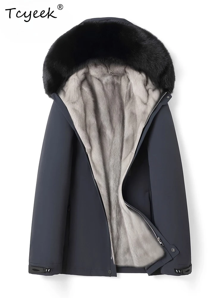 Tcyeek Мужская куртка из натурального норкового меха средней длины, зимняя одежда, теплые мужские пальто, новая верхняя одежда, воротник из лисьего меха 2025
Tcyeek Мужская куртка из натурального норкового меха средней длины, зимняя одежда, теплые мужские пальто, новая верхняя одежда, воротник из лисьего меха 2025