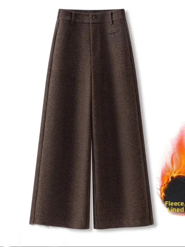 High Waist Wide Leg Pants Women's Woolen Trousers Spring New Style Slimming Nine Points Small Size Drape Straight Leg Pants
High Waist Wide Leg Pants Women's Woolen Trousers Spring New Style Slimming Nine Points Small Size Drape Straight Leg Pants