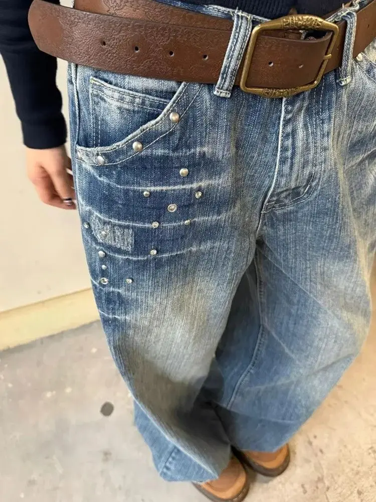 Women's Blue Jeans Y2K Baggy Diamond Korean Version Harajuku 2000S Style Streetwear Aesthetic 90s Retro Jeans Pants Clothing
Women's Blue Jeans Y2K Baggy Diamond Korean Version Harajuku 2000S Style Streetwear Aesthetic 90s Retro Jeans Pants Clothing