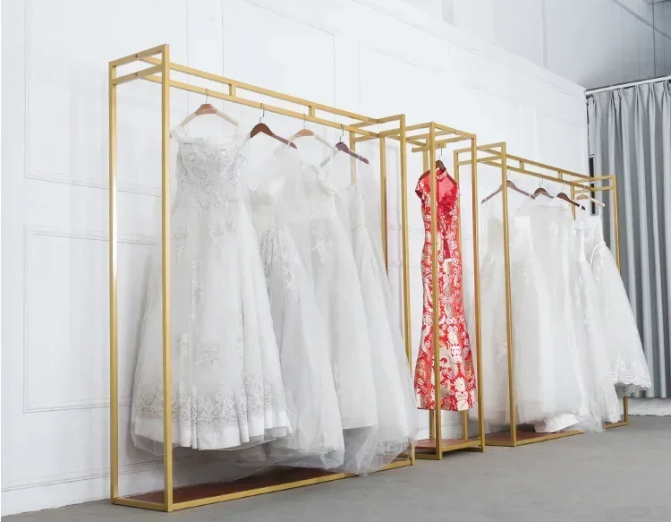 Wedding clothes rack, high-end display rack, floor style dress rack, iron wedding clothes store hanger Multi functional
Wedding clothes rack, high-end display rack, floor style dress rack, iron wedding clothes store hanger Multi functional