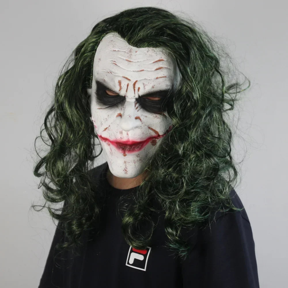Latex Clown Mask The Dark Knight Bat Vs. Joker Cosplay Props Halloween Masks with Green Wig Headgear Classic Joker Masques Toys
Latex Clown Mask The Dark Knight Bat Vs. Joker Cosplay Props Halloween Masks with Green Wig Headgear Classic Joker Masques Toys