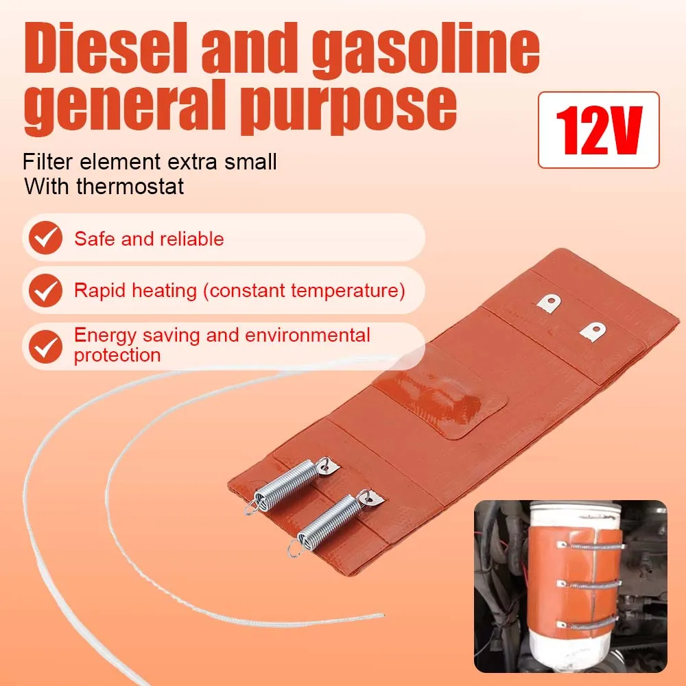 12V Diesel Fuel Filter Heater Silicone Heat Pad for Automobile Fuel Tank Heating Preheater Car Fuel Engine Car accessories
12V Diesel Fuel Filter Heater Silicone Heat Pad for Automobile Fuel Tank Heating Preheater Car Fuel Engine Car accessories