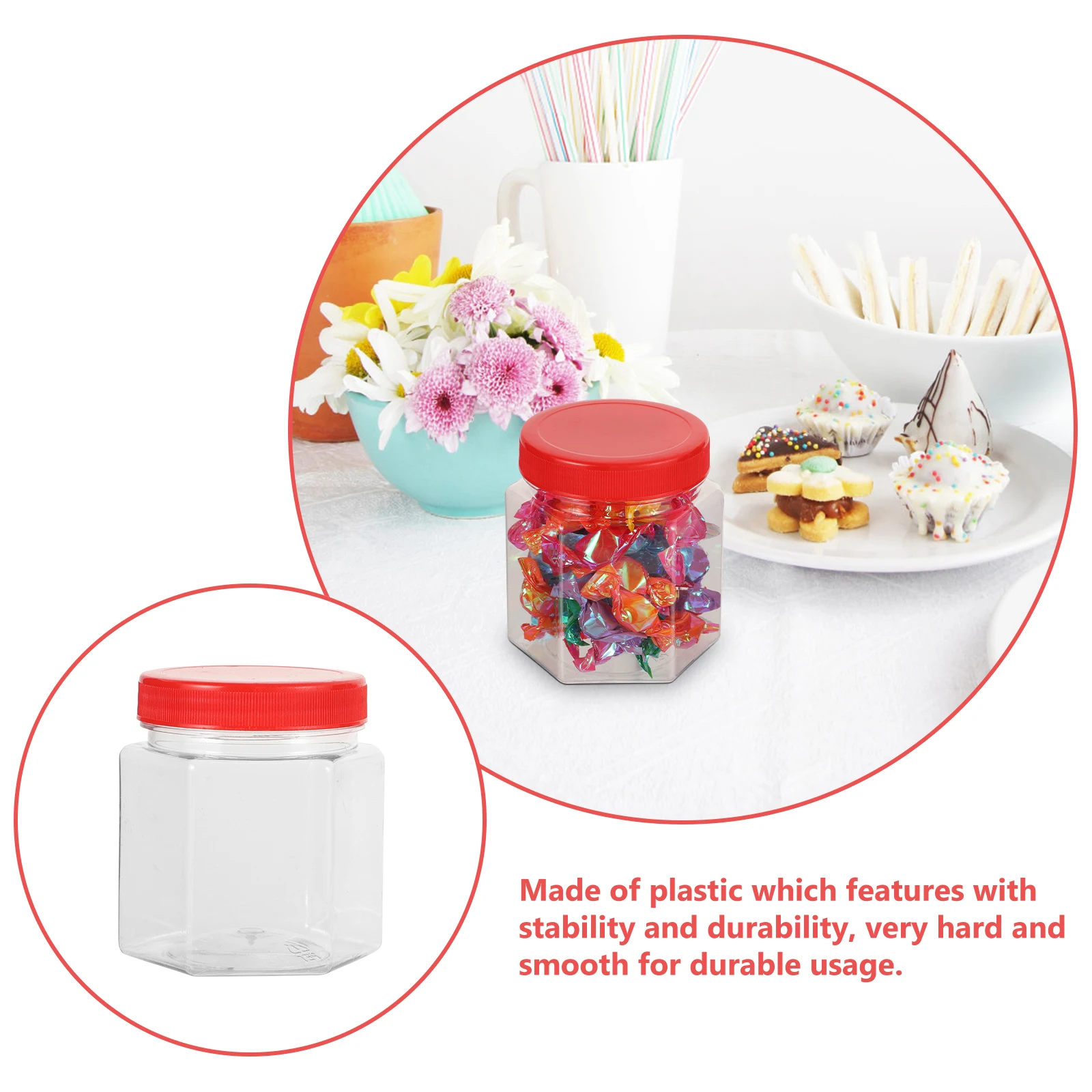 6pcs 280ml 300ml Plastic Sealed Containers Airtight Food Storage Jars Hexagonal PET Bottles Canisters Kitchen
6pcs 280ml 300ml Plastic Sealed Containers Airtight Food Storage Jars Hexagonal PET Bottles Canisters Kitchen
