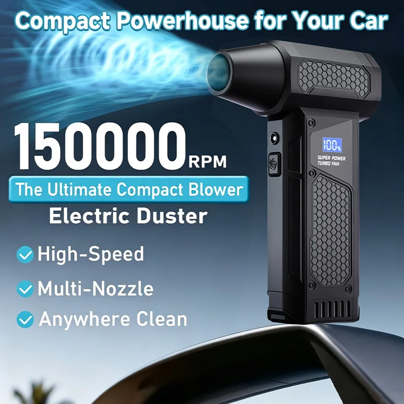 5 Nozzles High Power Jet Blower Mini Turbo Fan Electric Air Duster Cordless PC Keyboard Cleaner Car Drying 2600mAh LED Display
5 Nozzles High Power Jet Blower Mini Turbo Fan Electric Air Duster Cordless PC Keyboard Cleaner Car Drying 2600mAh LED Display