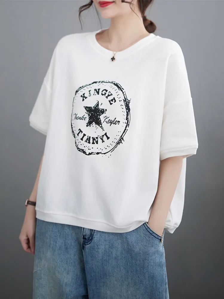 Футболка из чистого хлопка ort Sve, женская летняя футболка с буквенным принтом, свободная повседневная антивозрастная футболка для похудения, цветная верхняя одежда...
Футболка из чистого хлопка ort Sve, женская летняя футболка с буквенным принтом, свободная повседневная антивозрастная футболка для похудения, цветная верхняя одежда...