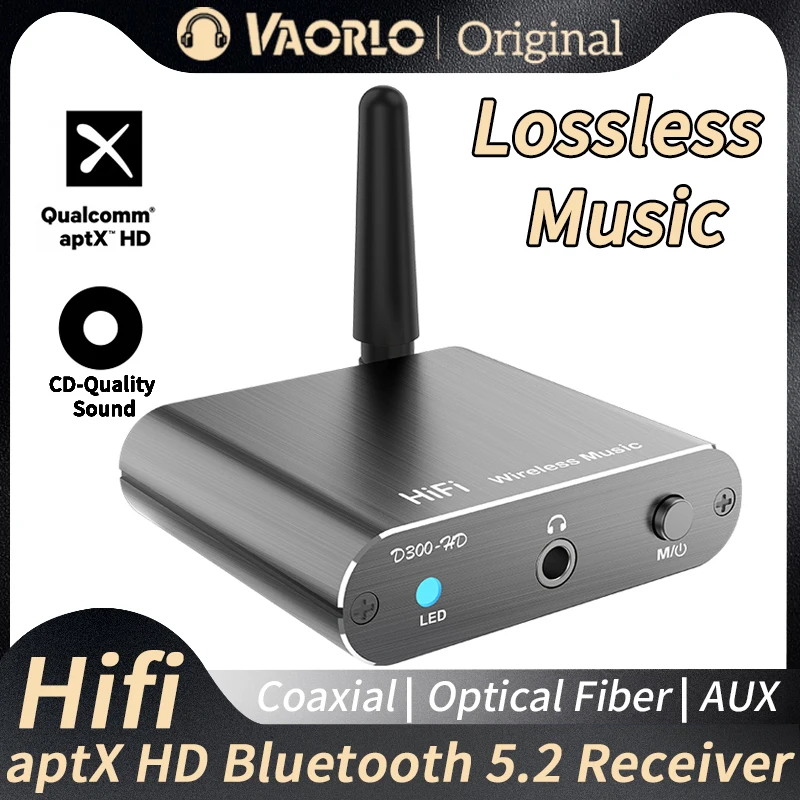 VAORLO AptX-HD Bluetooth 5.2 Receiver HIFI Music Wireless Audio Adapter 3.5mm AUX Optical Toslink/Coaxial Output For Car Speaker
VAORLO AptX-HD Bluetooth 5.2 Receiver HIFI Music Wireless Audio Adapter 3.5mm AUX Optical Toslink/Coaxial Output For Car Speaker