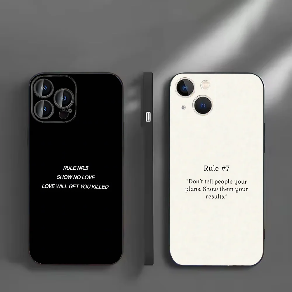 Minimalist Life Rules Phone Case For IPhone 16,15,14,13,12,11,XS,XR,X,8,7,Pro,Max,Plus,mini Silicone Black Cover
Minimalist Life Rules Phone Case For IPhone 16,15,14,13,12,11,XS,XR,X,8,7,Pro,Max,Plus,mini Silicone Black Cover