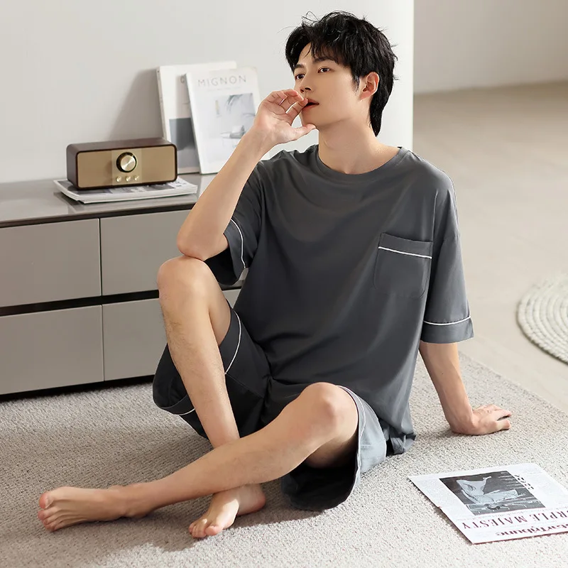 Big Size L-3XL Men Short Sleeve Pajamas Set Summer Modal Pyjama Male Sleepwear Short Sleeves Short Sleepwear Pijamas Hombre
Big Size L-3XL Men Short Sleeve Pajamas Set Summer Modal Pyjama Male Sleepwear Short Sleeves Short Sleepwear Pijamas Hombre