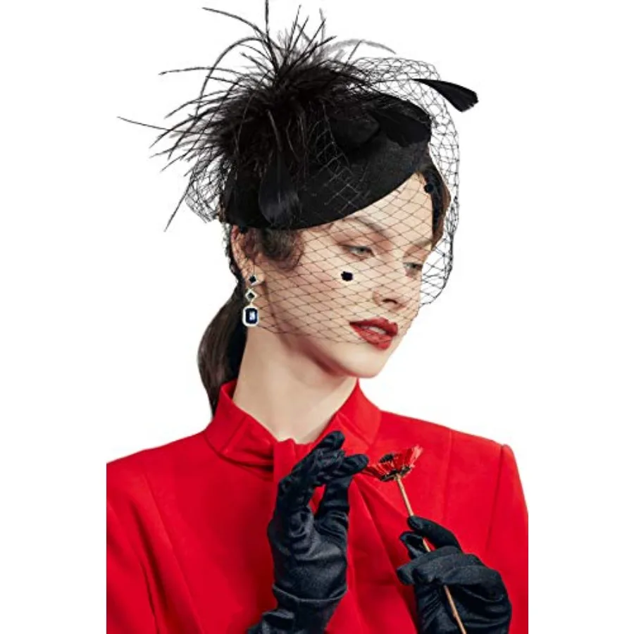 BABEYOND Fascinator Hat Veil Feather Fascinators Hair Clip Tea Party Pillbox Derby Hat Fascinator Bridal Wedding
BABEYOND Fascinator Hat Veil Feather Fascinators Hair Clip Tea Party Pillbox Derby Hat Fascinator Bridal Wedding