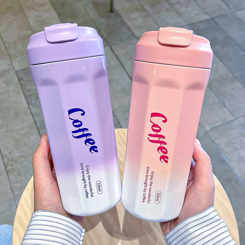 520ML Portable Vacuum Thermos Bottle For Girls Cute Student Water Cup Tea Separation Couple Straight Drink Coffee Insulation Cup
520ML Portable Vacuum Thermos Bottle For Girls Cute Student Water Cup Tea Separation Couple Straight Drink Coffee Insulation Cup