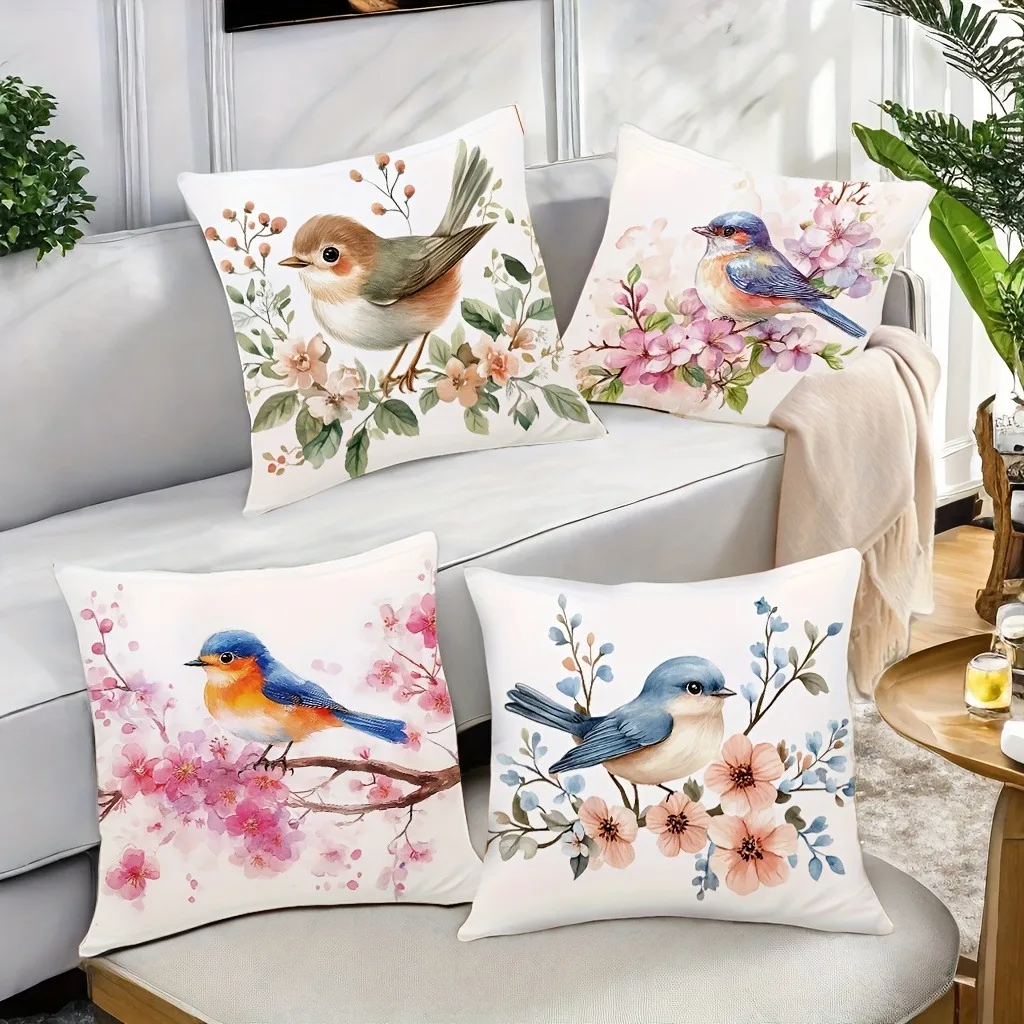 Watercolor Bird & Blossom Pillowcase: Charming Floral Bird Pattern Cushion Cover for Cozy Cottagecore Home Sofa Decor
Watercolor Bird & Blossom Pillowcase: Charming Floral Bird Pattern Cushion Cover for Cozy Cottagecore Home Sofa Decor