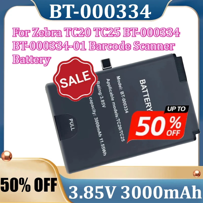 For Zebra TC20 TC25 BT-000334 BT-000334-01 Barcode Scanner Battery New BT-000334 3.85V 3000mAh Barcode Scanner Battery
For Zebra TC20 TC25 BT-000334 BT-000334-01 Barcode Scanner Battery New BT-000334 3.85V 3000mAh Barcode Scanner Battery