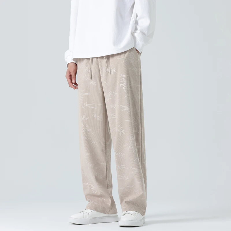 Chinese Style Men's Bamboo Pattern Pants Men Casual Streetwear Elastic Waist Corduroy Pants Male Straight Wide Leg Trousers
Chinese Style Men's Bamboo Pattern Pants Men Casual Streetwear Elastic Waist Corduroy Pants Male Straight Wide Leg Trousers
