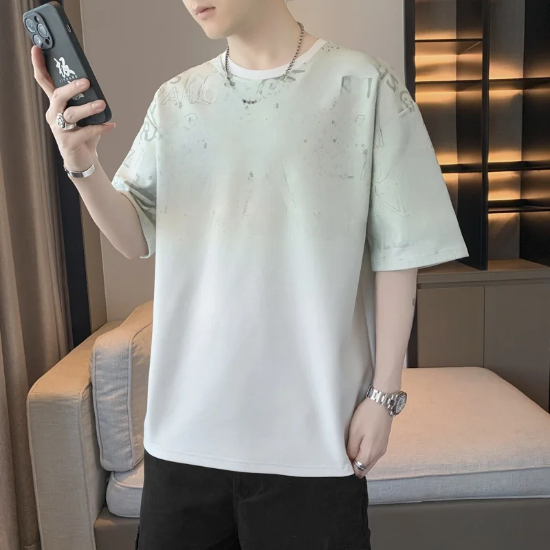 Мужская летняя тонкая футболка из ледяного шелка с принтом, модная, больших размеров, в стиле INS, верхняя одежда
Мужская летняя тонкая футболка из ледяного шелка с принтом, модная, больших размеров, в стиле INS, верхняя одежда