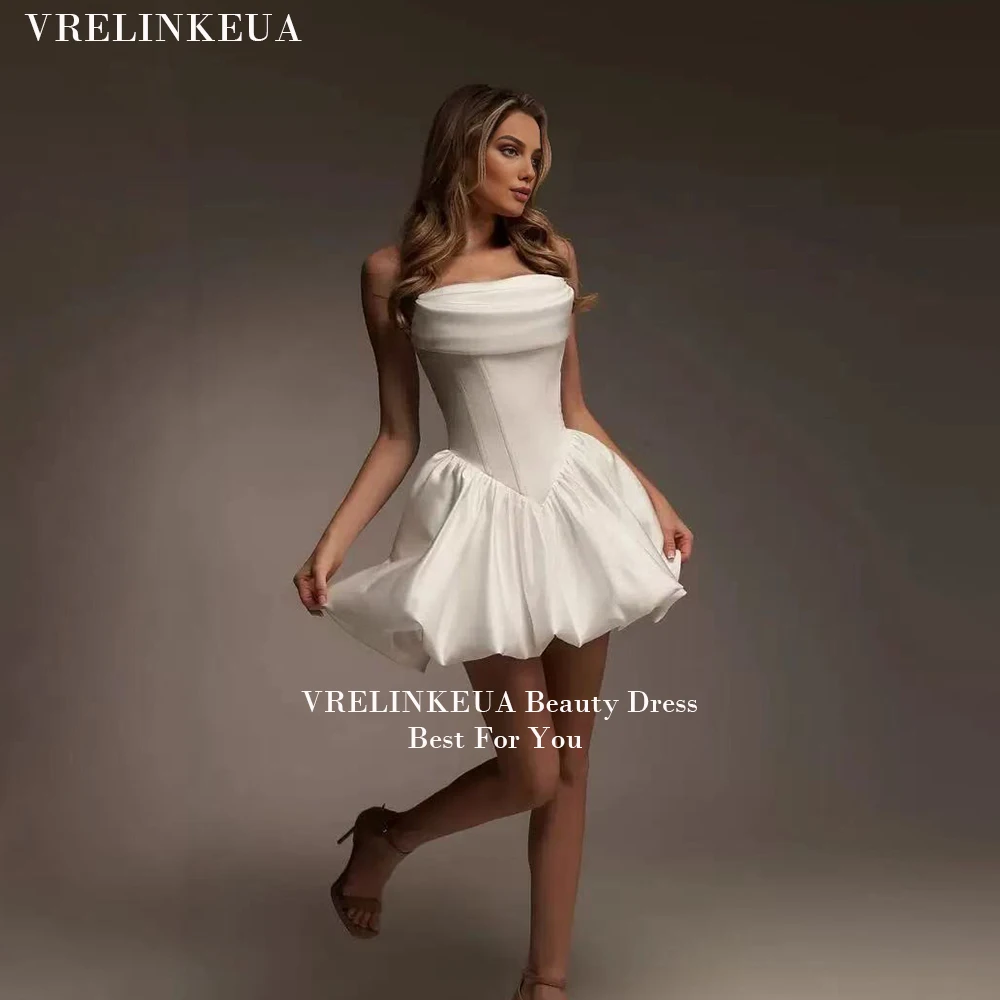 Strapless Pleat Graduation Dress A Line Satin Short Prom Dresses Mini Homecoming Dresses For Teens Cocktail Dresses Customized
Strapless Pleat Graduation Dress A Line Satin Short Prom Dresses Mini Homecoming Dresses For Teens Cocktail Dresses Customized