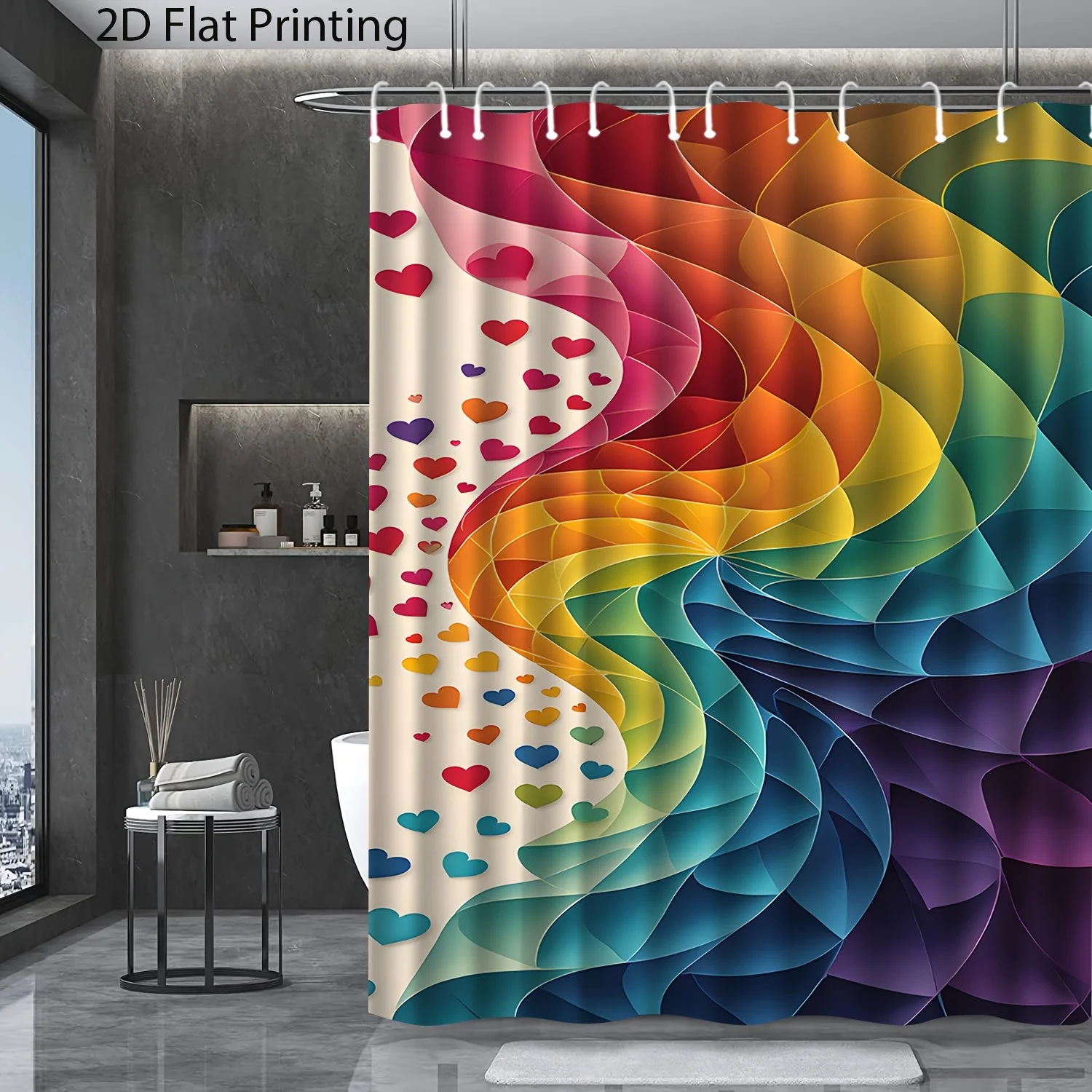 Vibrant Abstract Rainbow Pattern Shower Curtain Waterproof Bathroom Decor Curtain Liner 180x200cm Modern Design
Vibrant Abstract Rainbow Pattern Shower Curtain Waterproof Bathroom Decor Curtain Liner 180x200cm Modern Design
