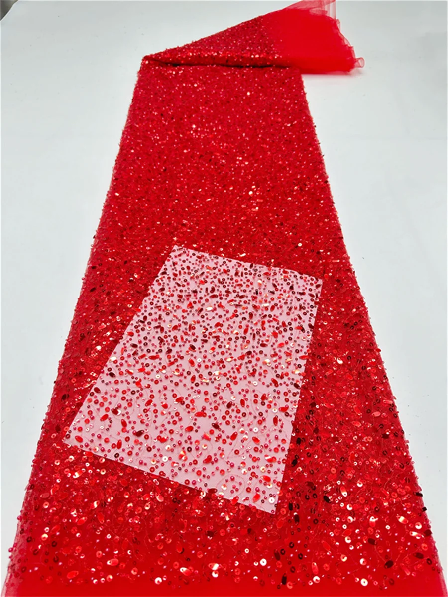 African Sequins Lace Fabric Flower Embroidery Sequins Beaded Mesh Lace 2025 Hot Sale For Wedding Dress And Clothing Fabric
African Sequins Lace Fabric Flower Embroidery Sequins Beaded Mesh Lace 2025 Hot Sale For Wedding Dress And Clothing Fabric