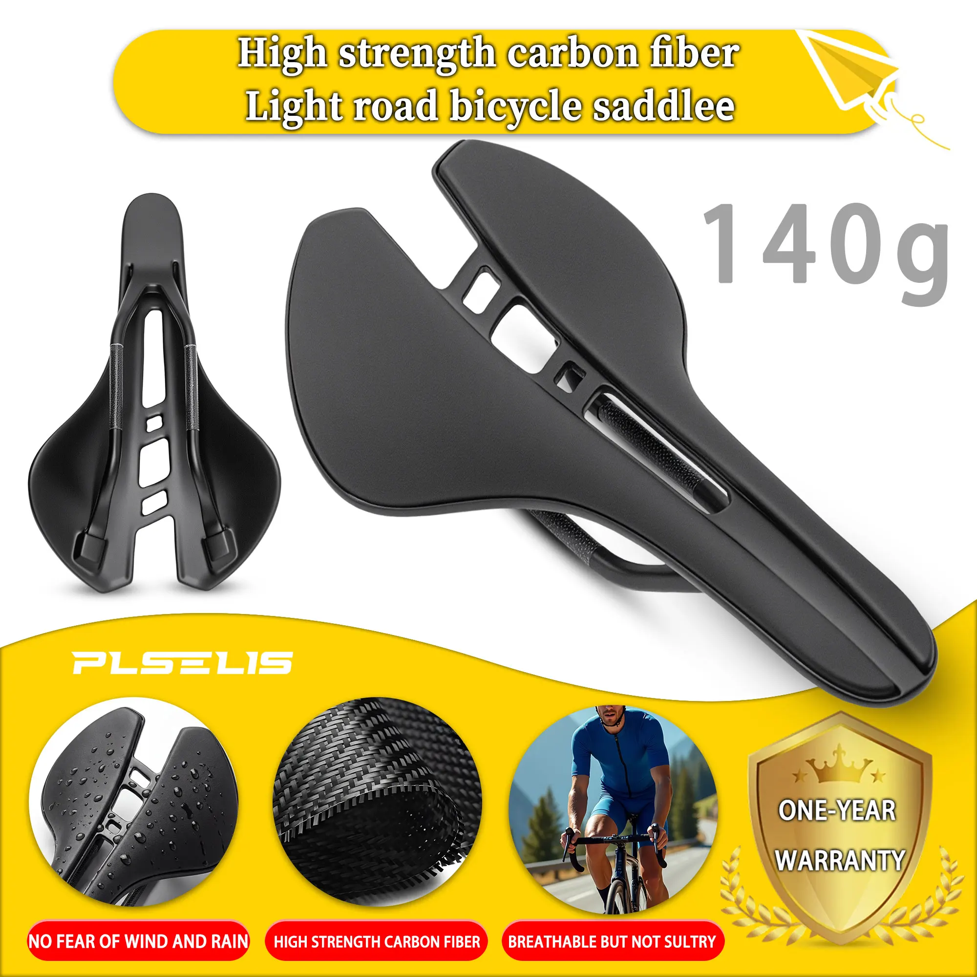 Plselis Carbon Fiber Road Bike Saddle Lightweight High-Strength 140g Ergonomic Design Suitable for All Models
Plselis Carbon Fiber Road Bike Saddle Lightweight High-Strength 140g Ergonomic Design Suitable for All Models