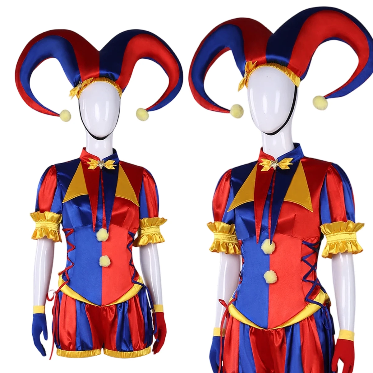HOLOUN Pomni Anime Circus Cosplay Costume Convention Halloween Christmas Jumpsuit Clown Hat Gloves Socks
HOLOUN Pomni Anime Circus Cosplay Costume Convention Halloween Christmas Jumpsuit Clown Hat Gloves Socks