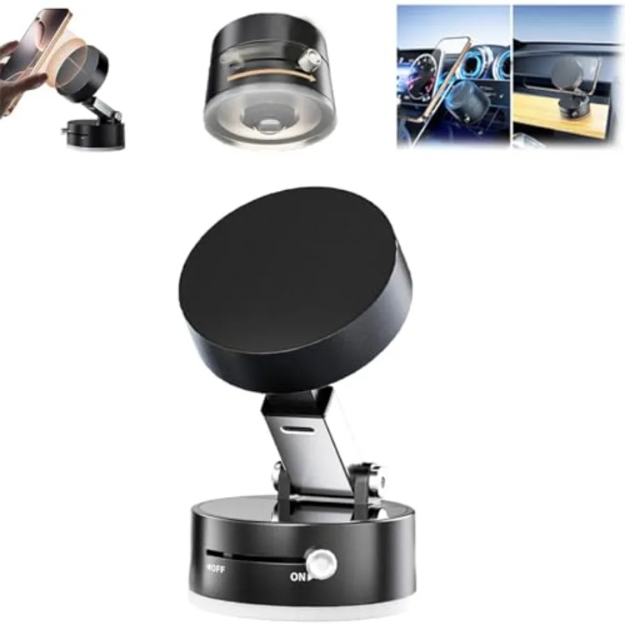 Foldable Magnetic Vacuum Phone Holder, 360° Electric Suction Car Mount, Double-Sided Swivel Stand for Car, Mirror, Gym, Kitchen
Foldable Magnetic Vacuum Phone Holder, 360° Electric Suction Car Mount, Double-Sided Swivel Stand for Car, Mirror, Gym, Kitchen