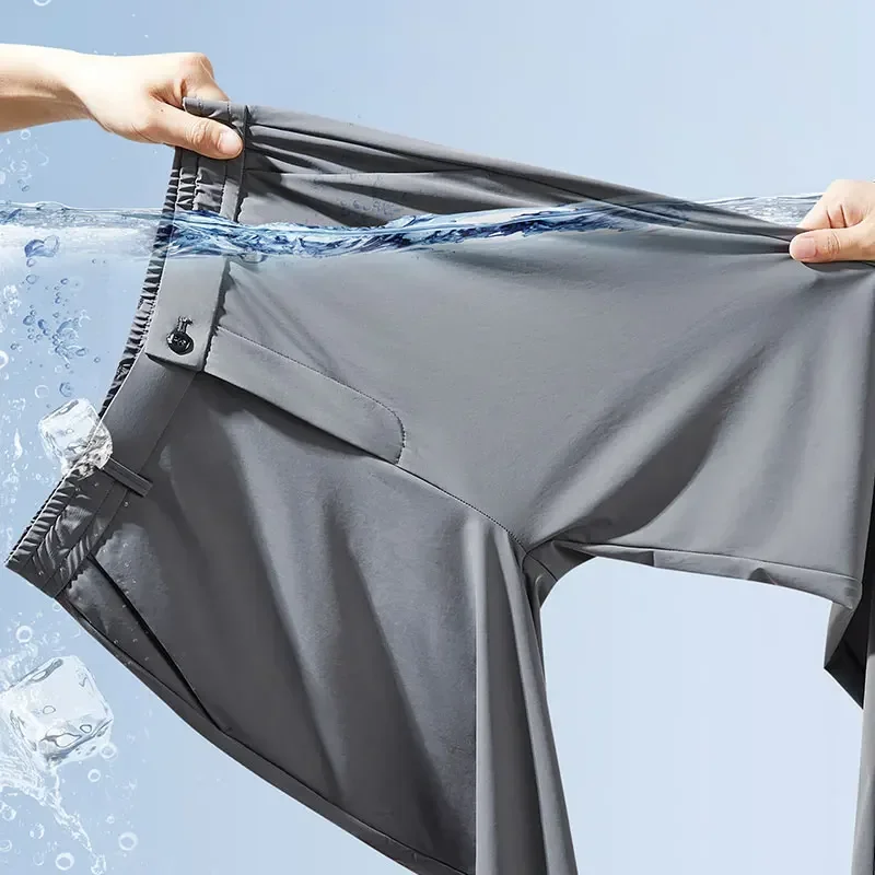 Elastic Casual Pants Men's Summer Thin Slim Trousers Korean Classic Business Straight Black Gray Pants Male Brand Clothing
Elastic Casual Pants Men's Summer Thin Slim Trousers Korean Classic Business Straight Black Gray Pants Male Brand Clothing