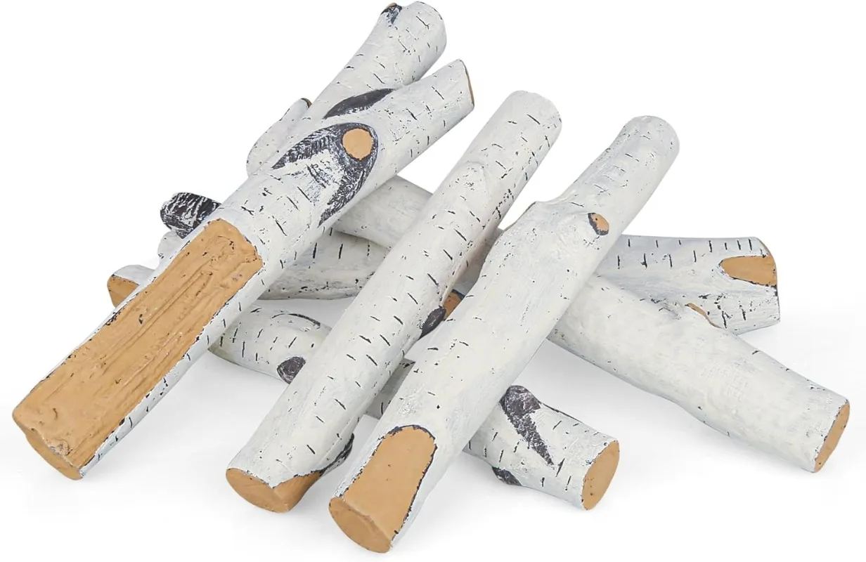 6-Piece Birch Gas Fireplace Logs For Indoor Fireplace,Realistic Fake Wood Decor For Indoor Inserts,Electric Fireplace,Ou
6-Piece Birch Gas Fireplace Logs For Indoor Fireplace,Realistic Fake Wood Decor For Indoor Inserts,Electric Fireplace,Ou
