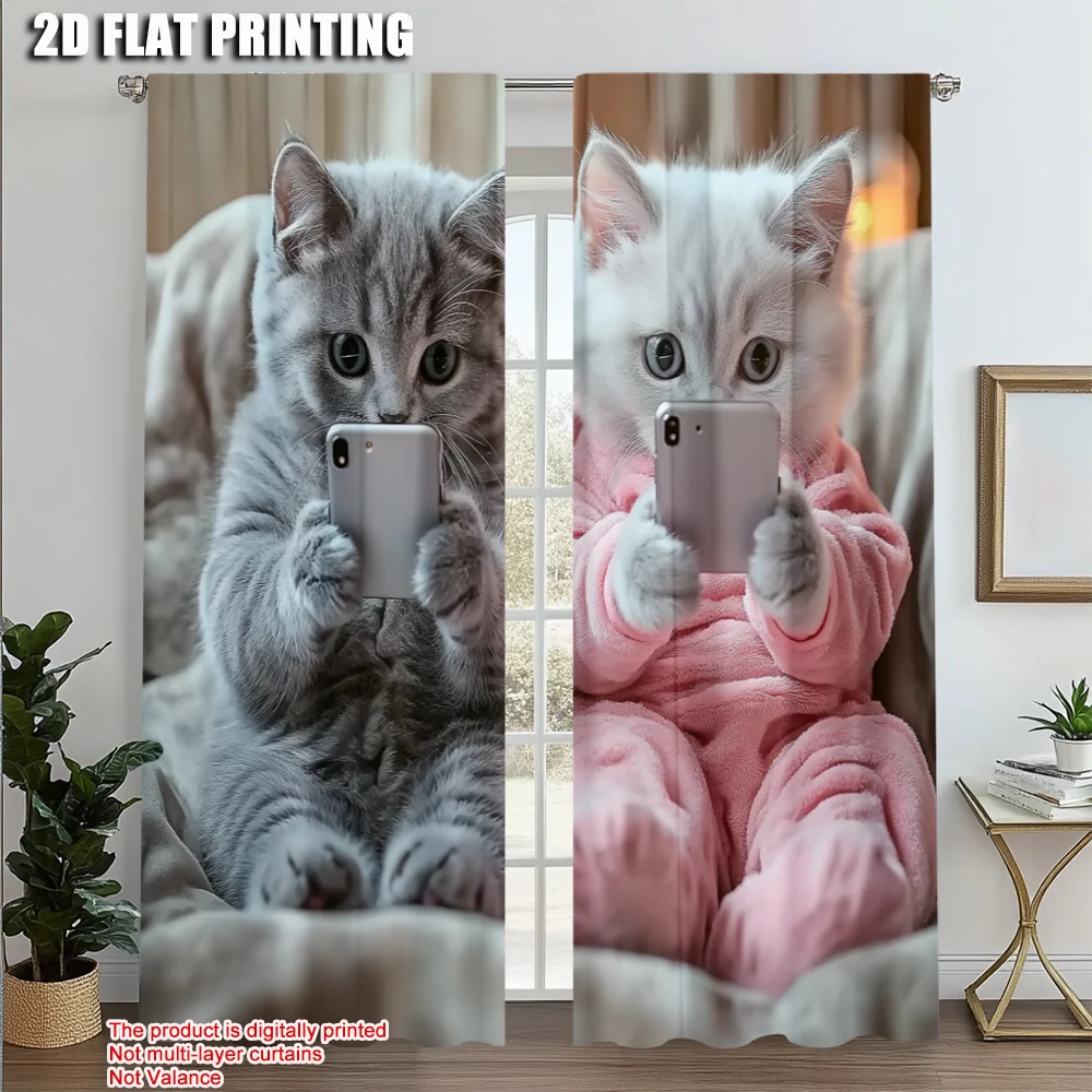 2pcs, Light Filtering Curtains 2D print Adorable Cat Fabric (without rod) Thermal Insulation, and Room Darkening Functions Use
2pcs, Light Filtering Curtains 2D print Adorable Cat Fabric (without rod) Thermal Insulation, and Room Darkening Functions Use