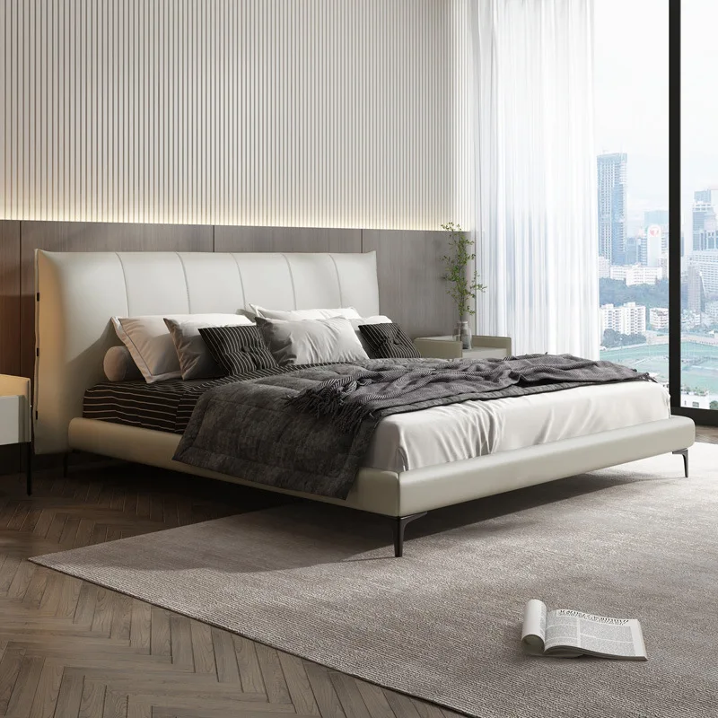 Italian minimalist bed Modern light luxury simple Nordic bedroom Master bedroom Queen bed Double bed Shelf bed Italian leather b
Italian minimalist bed Modern light luxury simple Nordic bedroom Master bedroom Queen bed Double bed Shelf bed Italian leather b