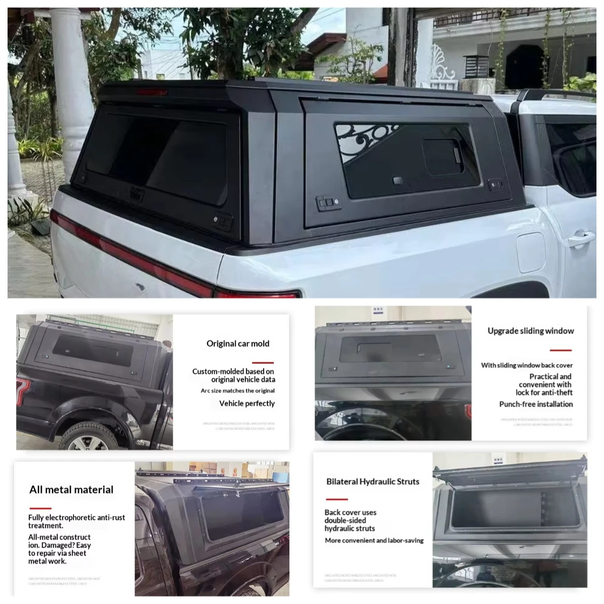 Manual Heavy-Duty Aluminum Alloy Truck Canopy for Ranger Canyon Maverick for Amarok-Lockable & Waterproof
Manual Heavy-Duty Aluminum Alloy Truck Canopy for Ranger Canyon Maverick for Amarok-Lockable & Waterproof